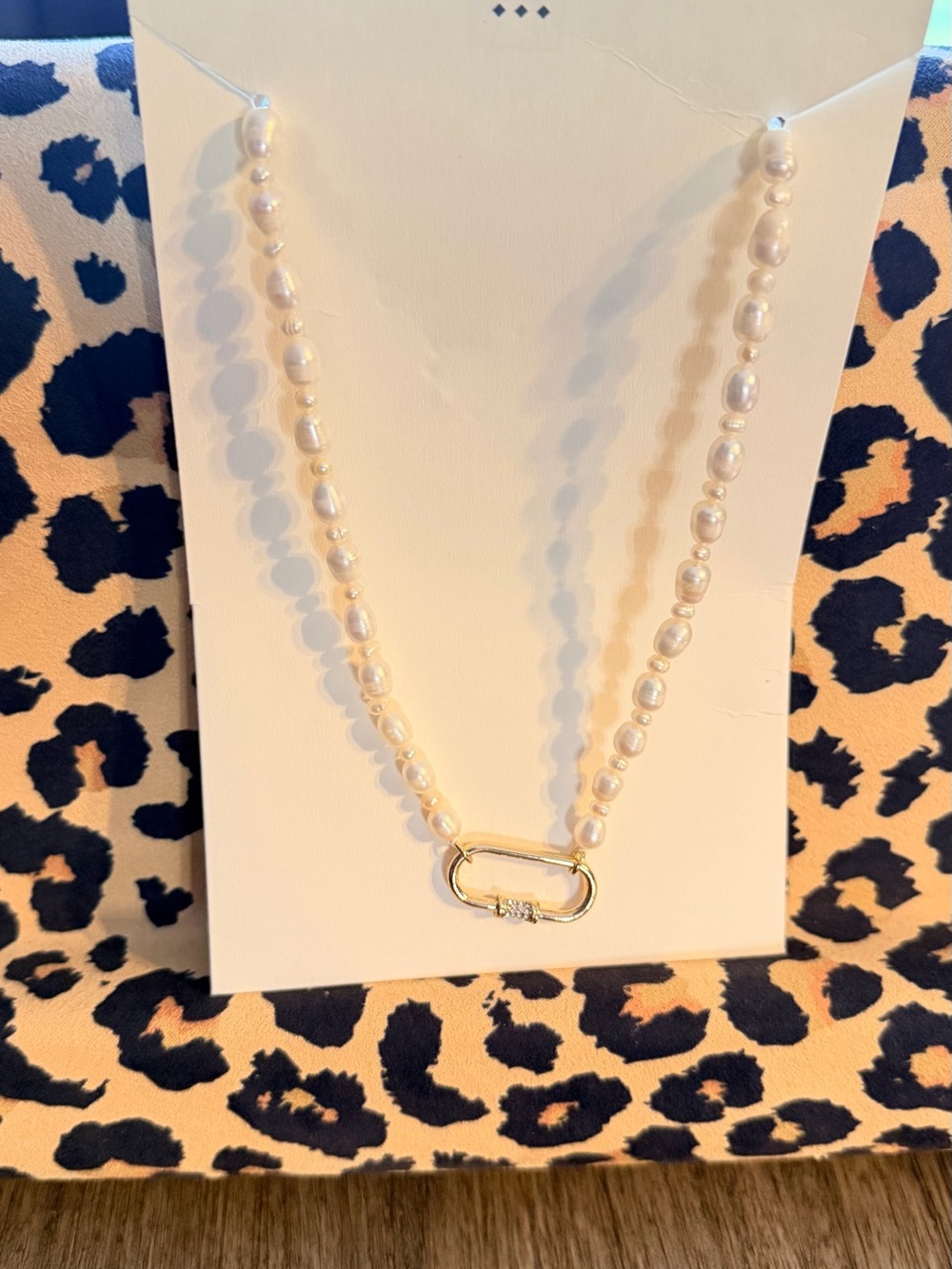 Banana Republic Pearl Necklace with Gold Link Accent